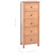 Висок шкаф с чекмеджета, 45x32x110 см, дъбов масив