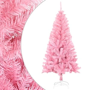 Изкуствена коледна елха със стойка, розова, 120 см, PVC