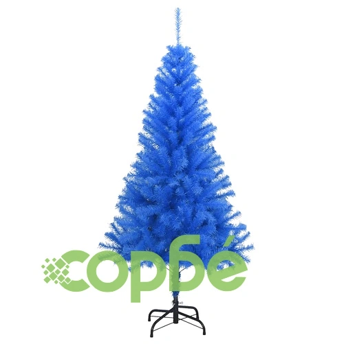 Изкуствена коледна елха със стойка, синя, 120 см, PVC ➤ топ цена ➤ sorbe.bg