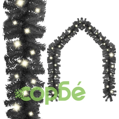 Коледен гирлянд с LED лампички, 10 м, черен ➤ топ цена ➤ sorbe.bg