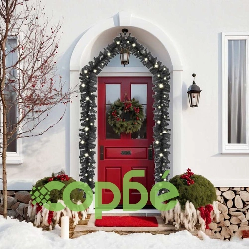 Коледен гирлянд с LED лампички, 10 м, черен ➤ топ цена ➤ sorbe.bg
