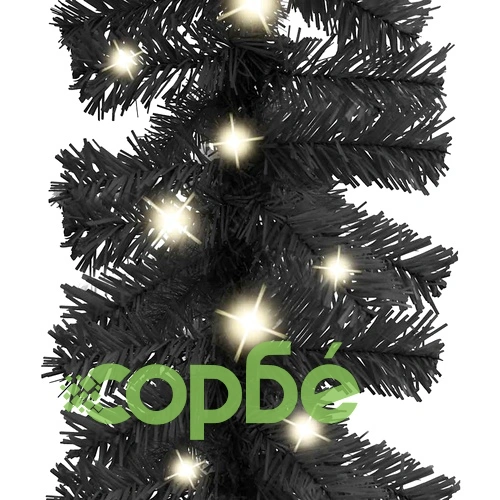 Коледен гирлянд с LED лампички, 10 м, черен ➤ топ цена ➤ sorbe.bg