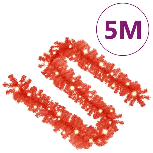 Коледен гирлянд с LED лампички, 5 м, червен ➤ топ цена ➤ sorbe.bg