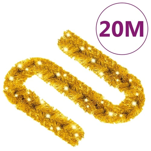 Коледен гирлянд с LED лампички, 20 м, златист ➤ топ цена ➤ sorbe.bg