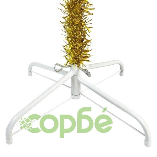 Тънка коледна елха, златиста, 150 см  ➤ топ цена ➤ sorbe.bg