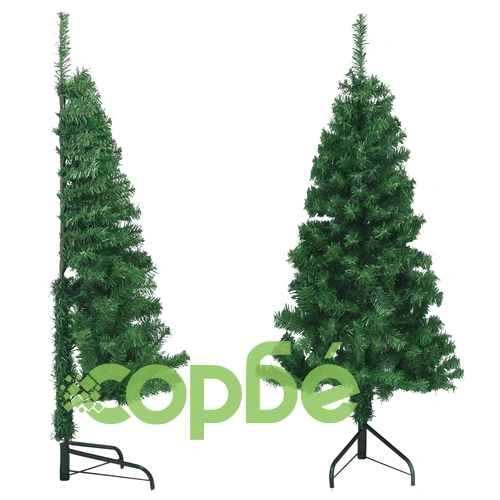 Ъглова изкуствена коледна елха, зелена, 150 см, PVC ➤ топ цена ➤ sorbe.bg