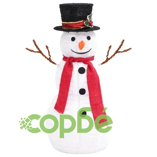 Декоративна фигура на снежен човек с LED лукс плат 60 см ➤ топ цена ➤ sorbe.bg