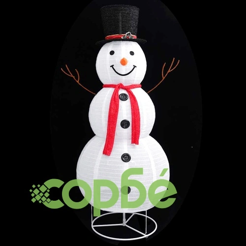 Декоративна фигура на снежен човек с LED лукс плат 180 см ➤ топ цена ➤ sorbe.bg