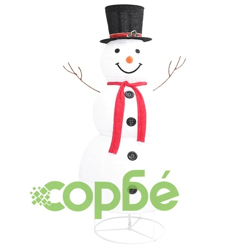 Декоративна фигура на снежен човек с LED лукс плат 180 см ➤ топ цена ➤ sorbe.bg