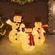 Декоративно коледно семейство снежни човеци LED луксозен плат