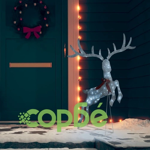 Коледна украса летящ елен, 120 LED, бял, студено бяло ➤ топ цена ➤ sorbe.bg