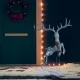Коледна украса летящ елен, 120 LED, бял, студено бяло