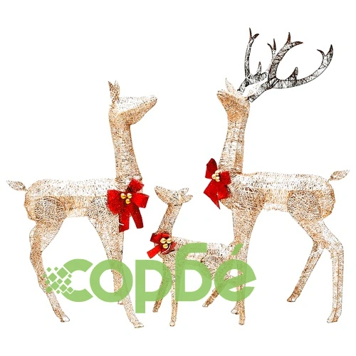 Семейство северни елени, коледна украса, златисти, 201 LED  ➤ топ цена ➤ sorbe.bg