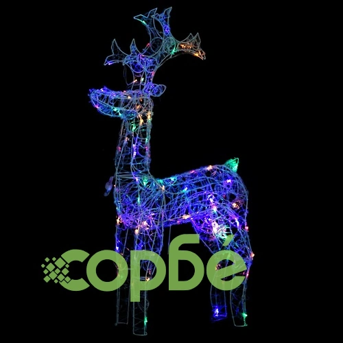 Коледна украса северен елен 90 LED 60x16x100 см акрил ➤ топ цена ➤ sorbe.bg