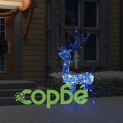 Коледна украса елен, акрил, 140 LED, 120 см, синьо ➤ топ цена ➤ sorbe.bg
