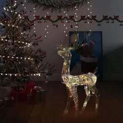Коледна украса елен, акрил, 140 LED, 120 см, многоцветен