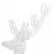 Акрилен коледен елен XXL, 250 LED, 180 см, топло бяло