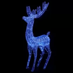 Акрилен коледен елен XXL, 250 LED, 180 см, син