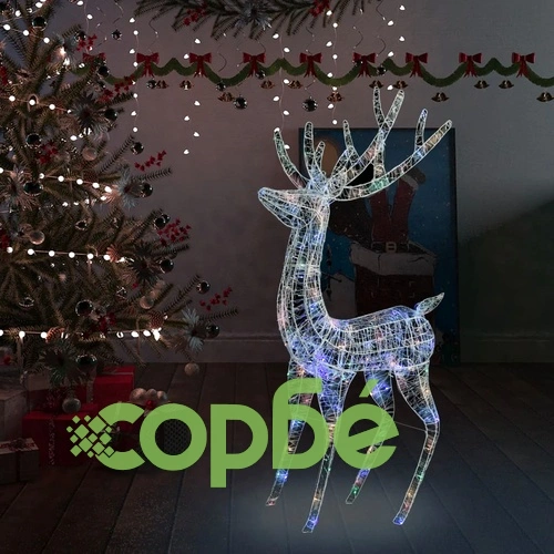 XXL Акрилни коледни елени, 250 LED, 180 см, цветен ➤ топ цена ➤ sorbe.bg