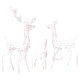 Акрилна коледна украса семейство елени, 300 LED, топло бяло