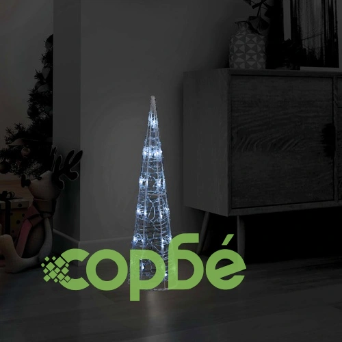 Акрилна декоративна пирамида LED светещ конус студено бял 60 см ➤ топ цена ➤ sorbe.bg