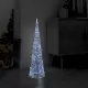 Акрилна декоративна пирамида LED светещ конус студено бяла 90см