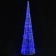 Акрилна декоративна пирамида, LED светещ конус, синя, 90 см