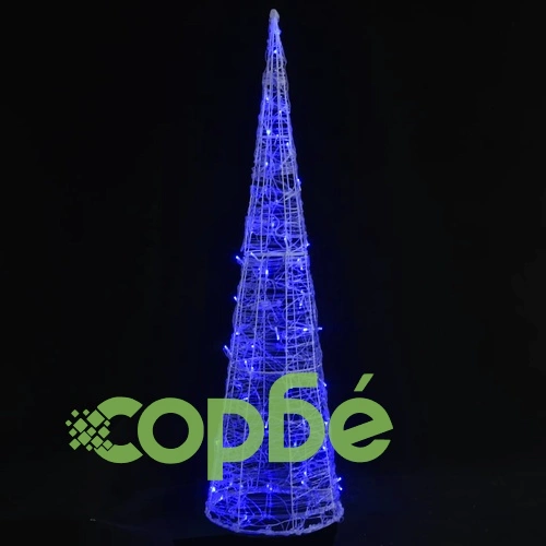 Акрилна декоративна пирамида LED светещ конус син 120 см ➤ топ цена ➤ sorbe.bg