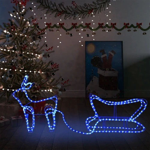 Коледна украса за открито северен елен с шейна 252 LED лампи ➤ топ цена ➤ sorbe.bg
