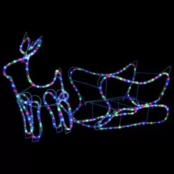 Коледна украса за открито северен елен с шейна 252 LED лампи