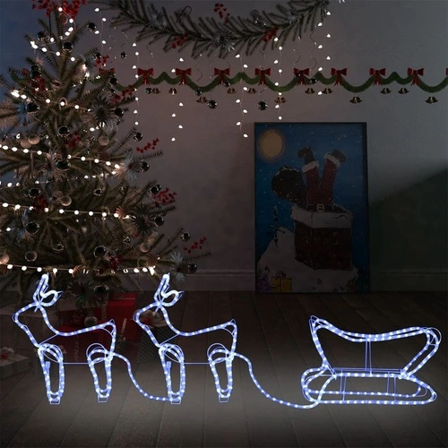 Коледна украса за открито северен елен с шейна 576 LED ➤ топ цена ➤ sorbe.bg