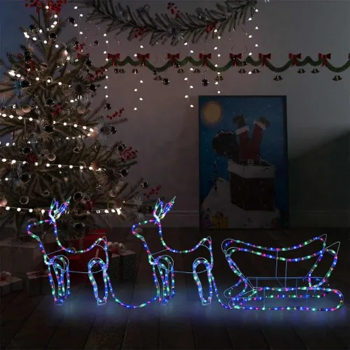 Коледна украса за открито северен елен с шейна 576 LED ➤ топ цена ➤ sorbe.bg
