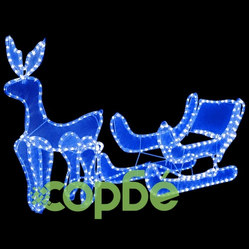 Коледна украса, светещ елен с шейна, мрежа, 432 LED ➤ топ цена ➤ sorbe.bg