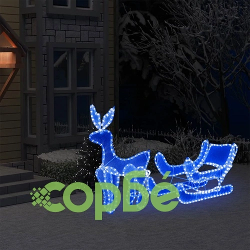 Коледна украса, светещ елен с шейна, мрежа, 432 LED ➤ топ цена ➤ sorbe.bg