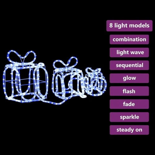 Коледна украса Подаръчни кутии със 180 LED за закрито и открито ➤ топ цена ➤ sorbe.bg