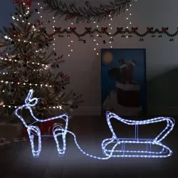 Коледна украса за открито северен елен с шейна 252 LED лампи