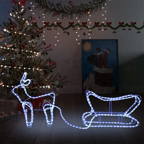 Коледна украса за открито северен елен с шейна 252 LED лампи ➤ топ цена ➤ sorbe.bg