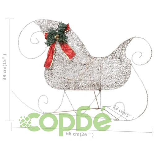 Коледна украса елен и шейна, 100 LED, за открито, златисто ➤ топ цена ➤ sorbe.bg