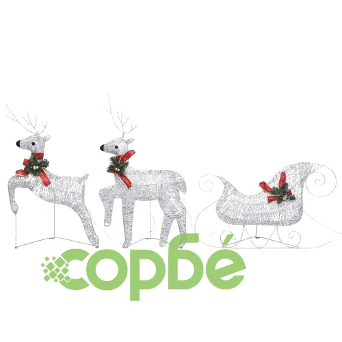 Коледна украса за открито северни елени с шейна 60LED сребриста ➤ топ цена ➤ sorbe.bg