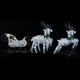 Коледна украса елен и шейна, 100 LED, за открито, сребристо