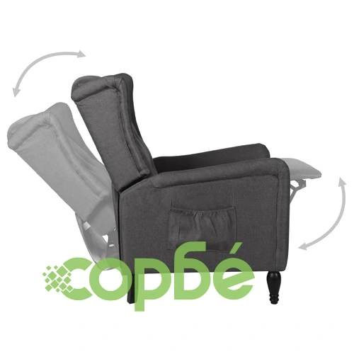 Реклайнер, тъмносив, текстил ➤ топ цена ➤ sorbe.bg