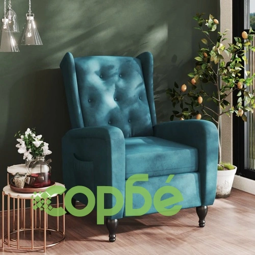 Наклоняем стол, син, кадифе ➤ топ цена ➤ sorbe.bg