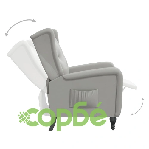 Наклоняем стол, светлосив, кадифе ➤ топ цена ➤ sorbe.bg