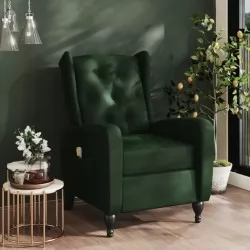 Масажен наклоняем стол, тъмнозелен, кадифе
