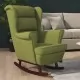 Люлеещ стол с крака от каучуково дърво масив светлозелен кадифе