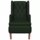 Кресло с крачета от каучук масив, тъмнозелено, кадифе