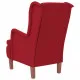 Кресло с крачета от каучук масив, виненочервено, кадифе
