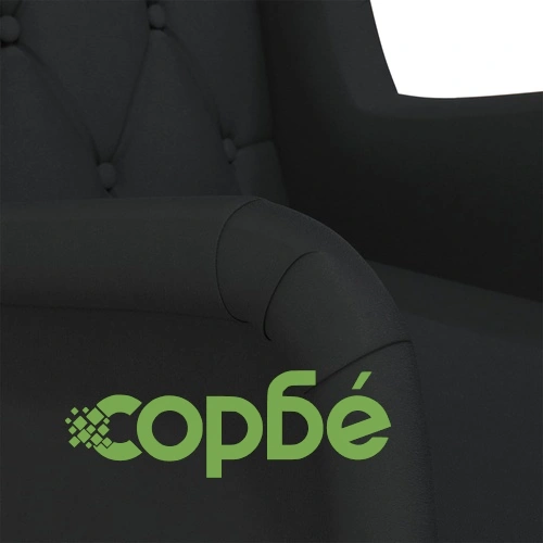Кресло с крачета от каучуково дърво масив, черно, кадифе ➤ топ цена ➤ sorbe.bg