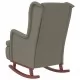 Люлеещ фотьойл с крака от каучук масив, светлосив, кадифе