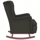 Люлеещ фотьойл с крака от каучук масив, тъмносив, кадифе